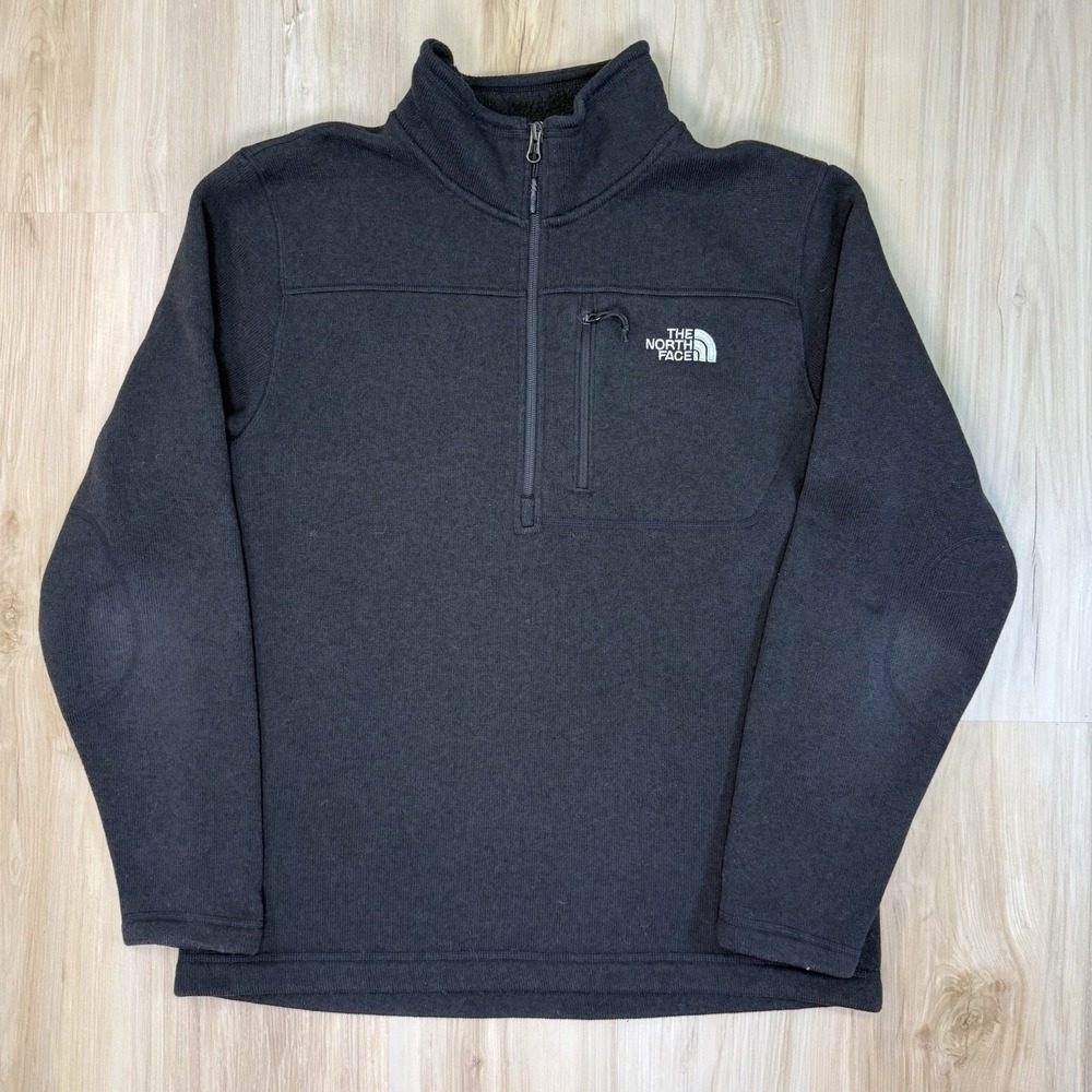 The North Face Gordon Lyons Fleece Pullover Mens Large Black 1/4 Zip Sweater
